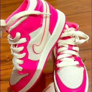 Girl’s Pink high top Jordan sneakers. Size 12.